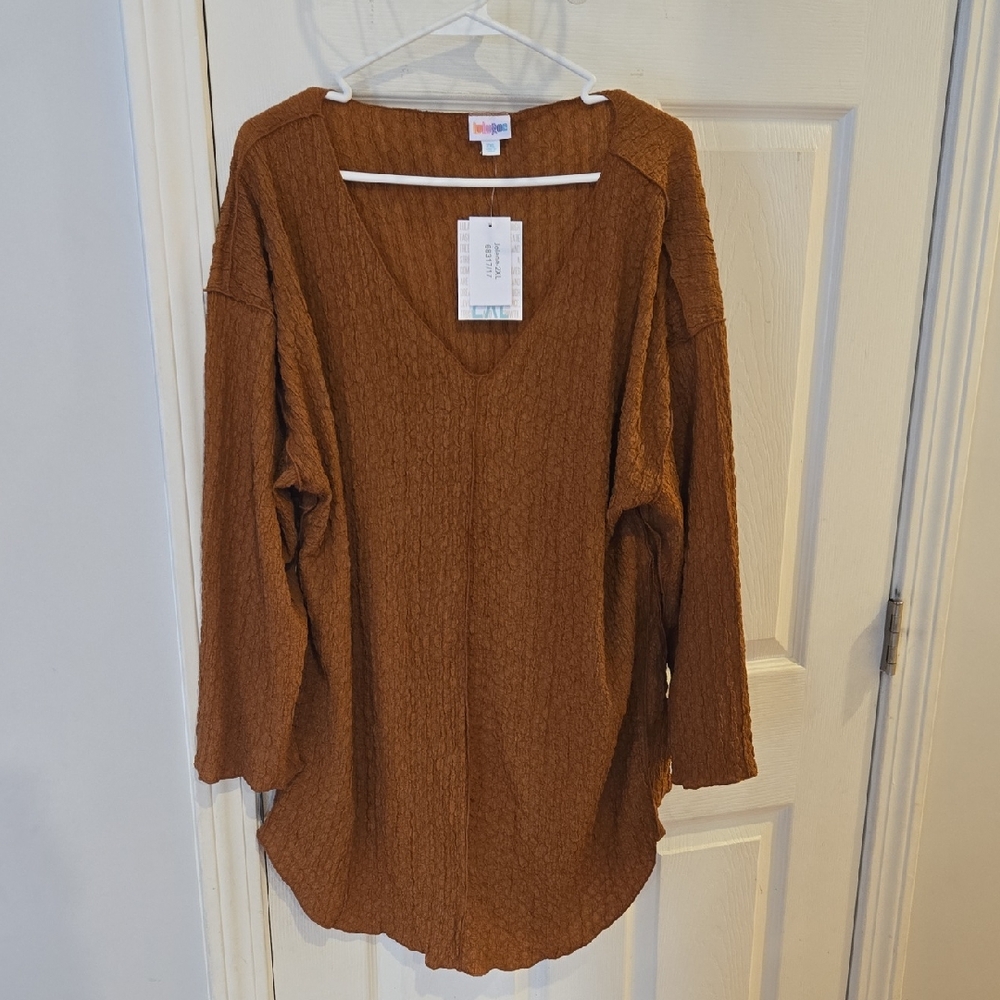 LuLaRoe Brown Ribbed Relaxed Tunic